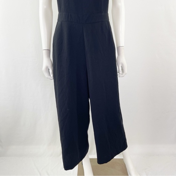 Madewell Jumpsuit Black Wide Leg Sleeveless Tie Back Square Neck Size 6 - Picture 5 of 11